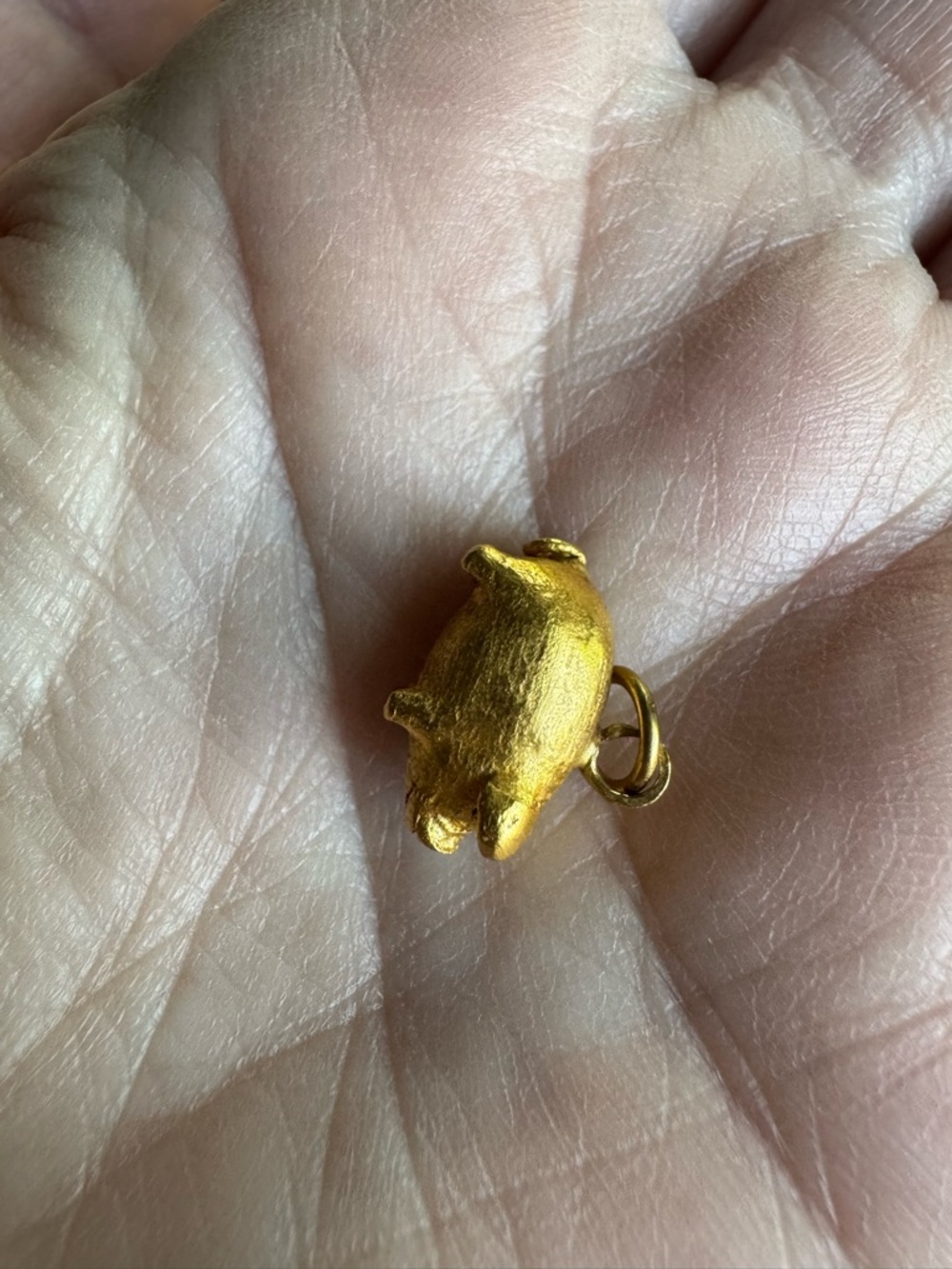 24k Gold Pig Charm Pendant - Picture 2 of 5